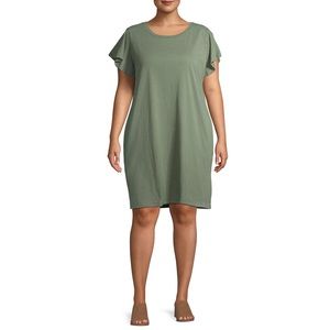 TERRA & SKY - NWOT -Plus Size Flutter Sleeve Dress